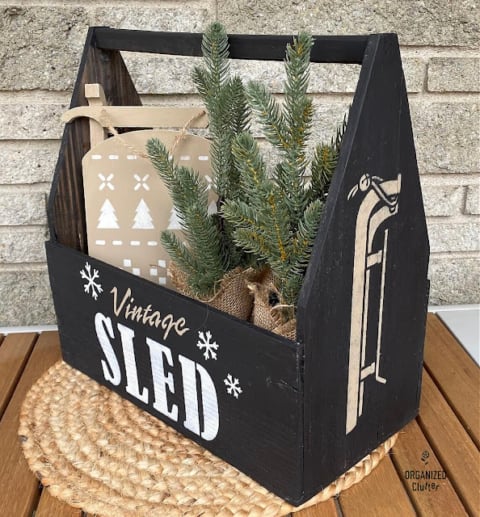 Vintage Sled toolbox winter decor
