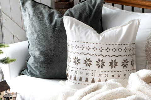 Christmas pillows - Poinsettia Christmas Sweater stencil pattern