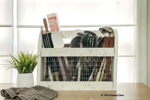 magazine rack utensil holder
