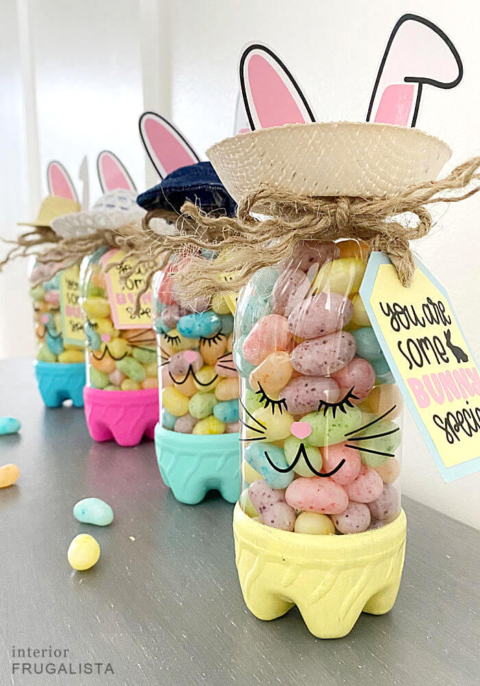 Easter bunny soda bottle treats