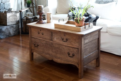 diy coffee table from an antique dresser