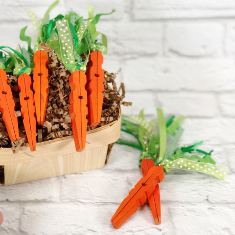 clothespin carrots for spring decorating