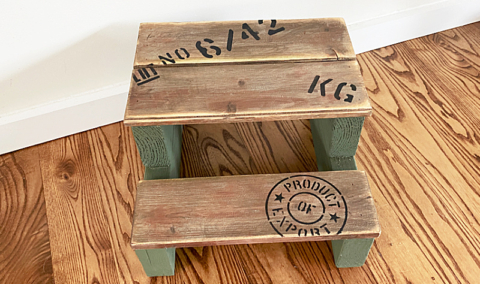 pallet wood step stool