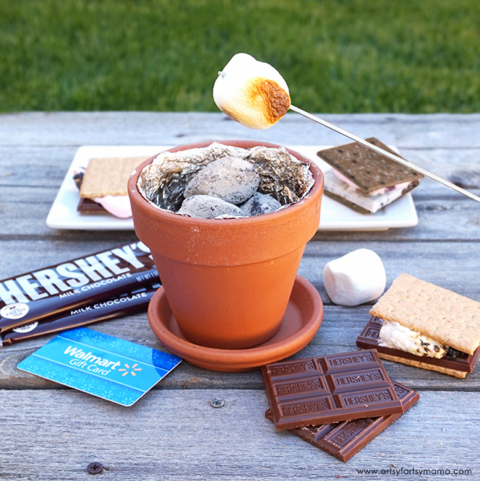 DIY flowerpot firepit for smores