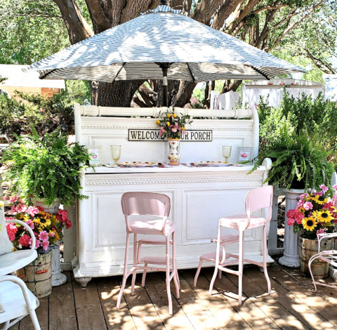 sleigh bed outdoor bar