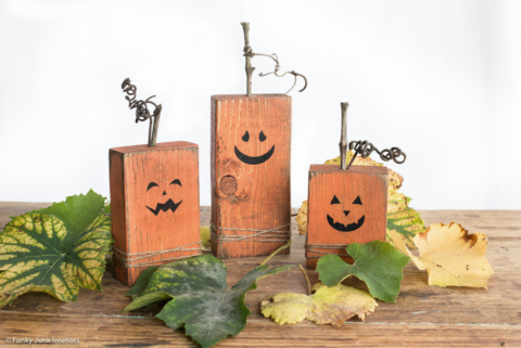DIY wooden pumpkins for easy fall decor
