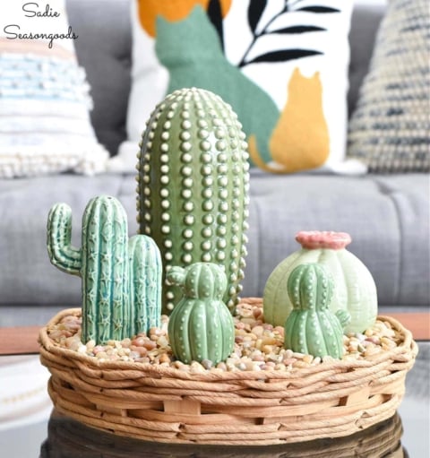 cactus-garden-with-vintage-salt-and-pepper-shakers