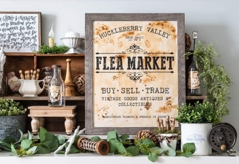 vintage printable sign with grunge effect