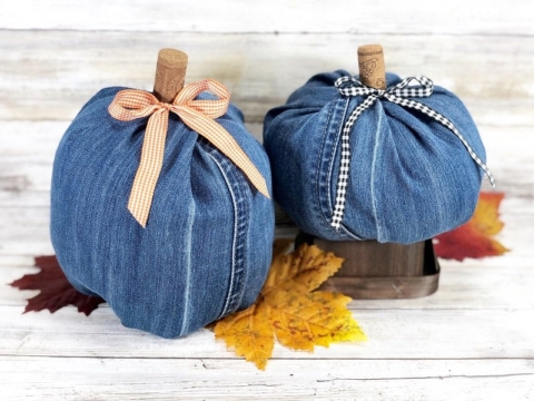 denim pumpkins by Creatively Beth