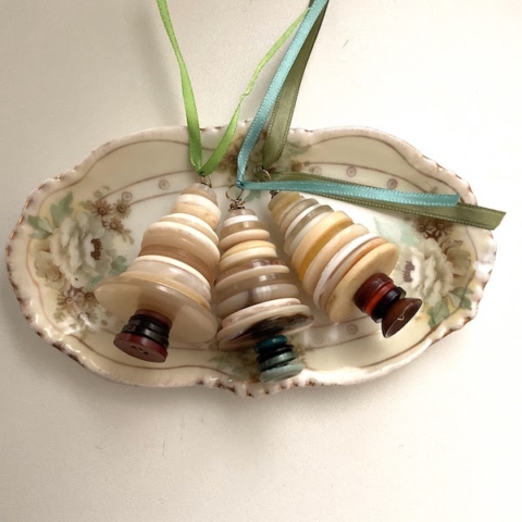 Button Christmas tree ornaments