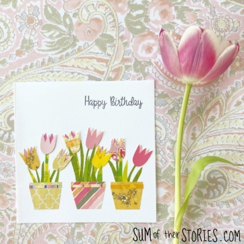 paper tulips Easter cards