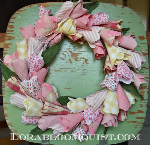 fabric tulip wreath