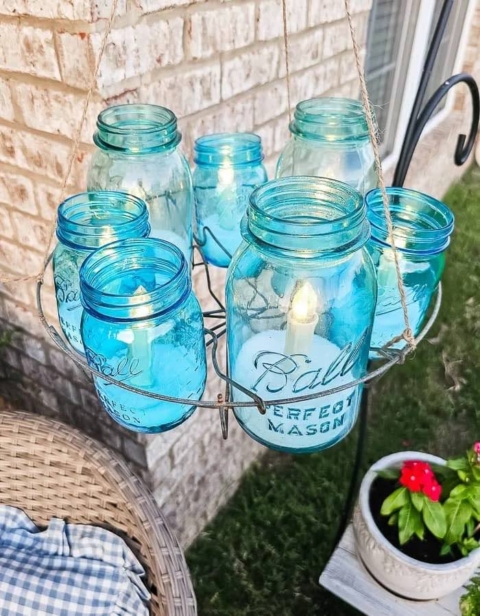 mason jar outdoor chandelier 2