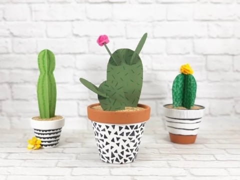 recycled cardboard cactus Creatively Beth