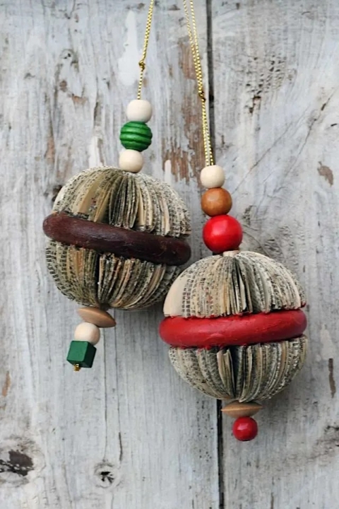 book page Christmas ornaments