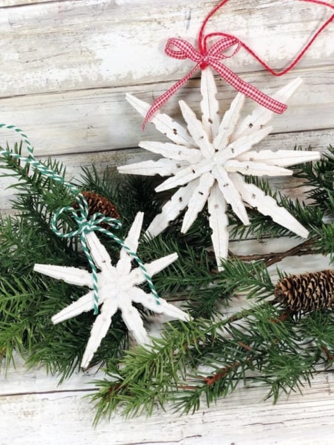 dollar tree clothespins snowflakes creatively beth