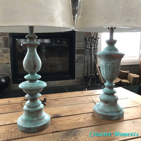 painted patina lamp bases