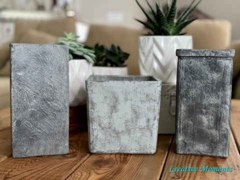 faux concrete planters