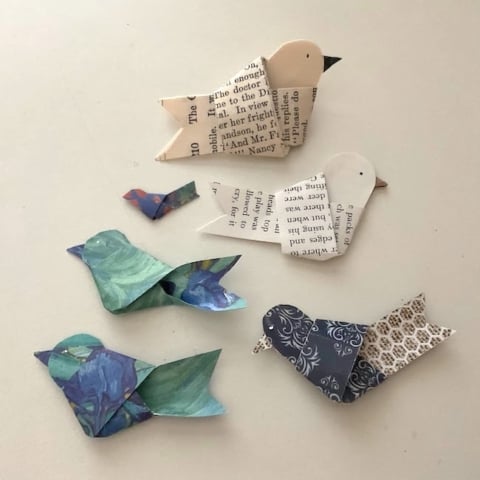 scrap paper birds
