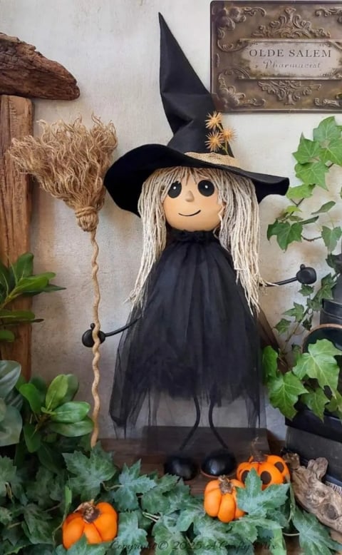 diy witch for halloween decor