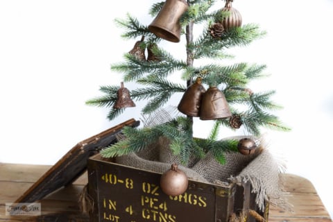 DIY antique painted brass bells for Christmas decor