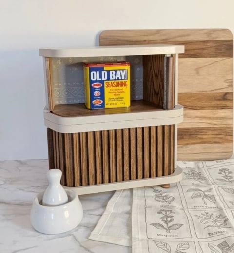 repurposed floppy disk storage spice rack
