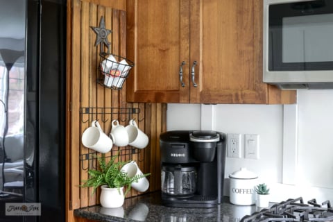 side of fridge storage rack