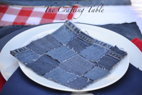 No-sew denim rag coasters by The Crafting Table