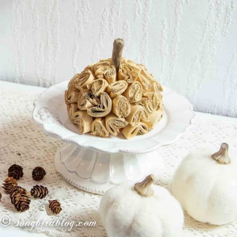 Brown paper pumpkin created by Songbird